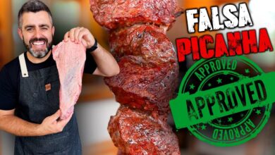 Falsa picanha preparada com maminha e sal grosso
