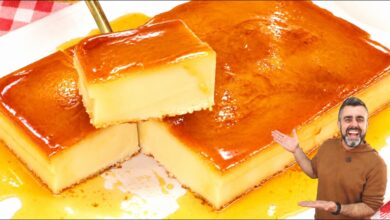 Pudim de padaria econômico com calda de caramelo