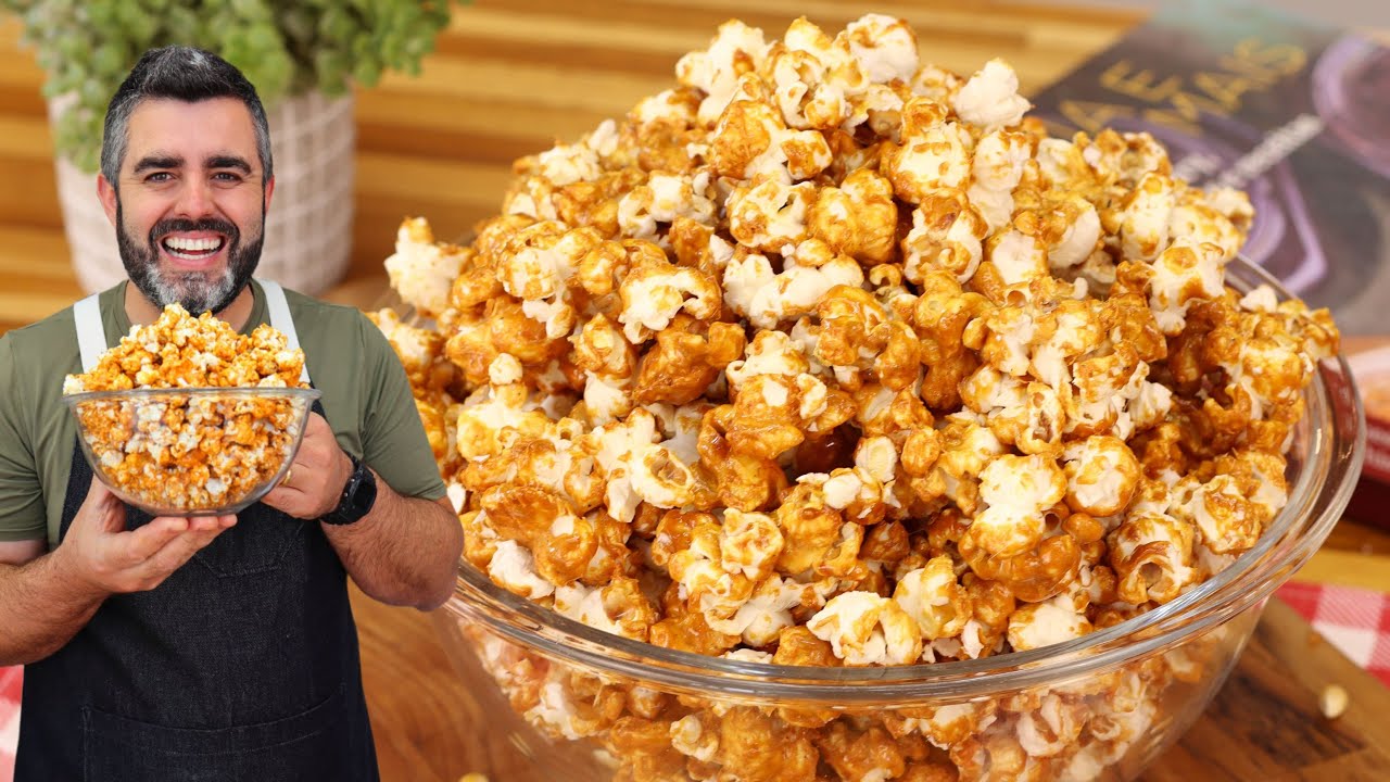 Pipoca doce caramelizada super crocante