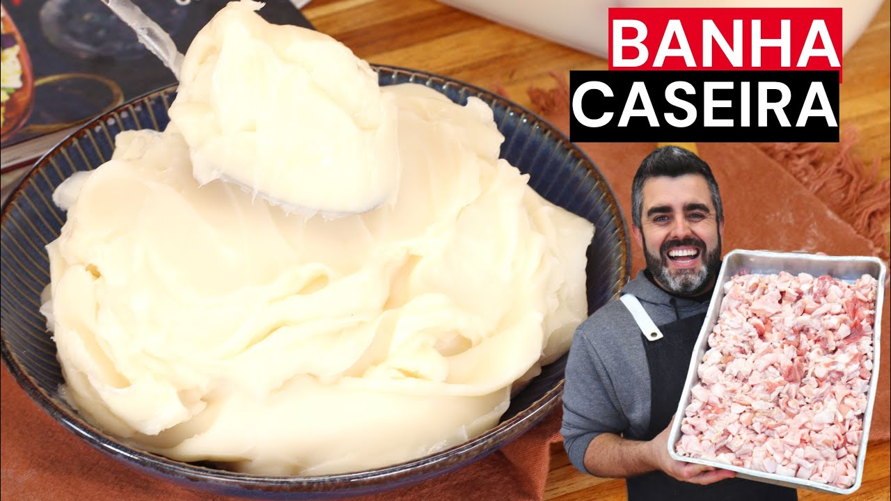 Pote contendo banha de porco caseira solidificada