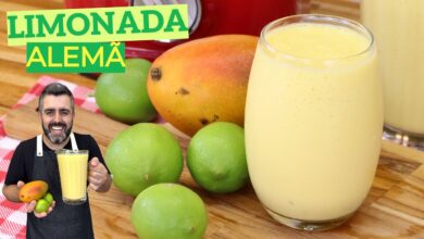Copo com limonada alemã cremosa