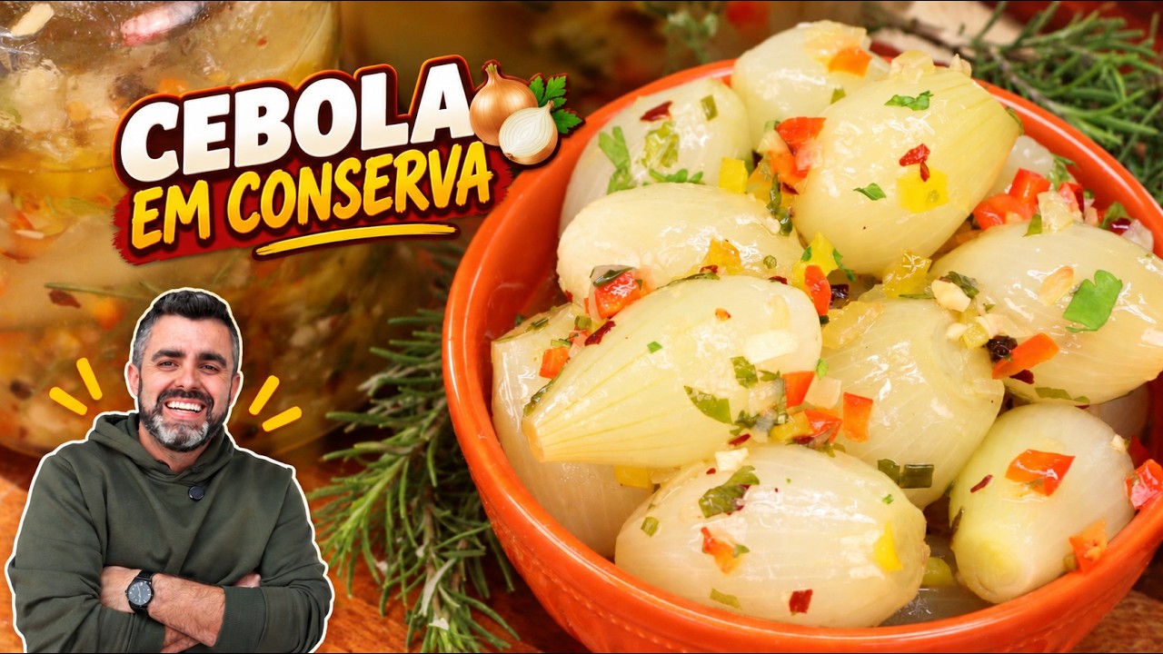 Cebola em conserva com pimentões e temperos